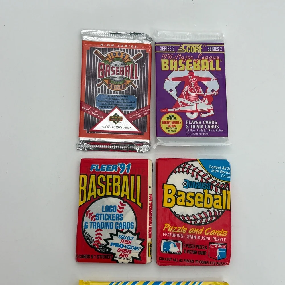 Vintage Baseball Card Pack Lot 1989-1992 Topps Coins Upper Deck Score Fleer MLB